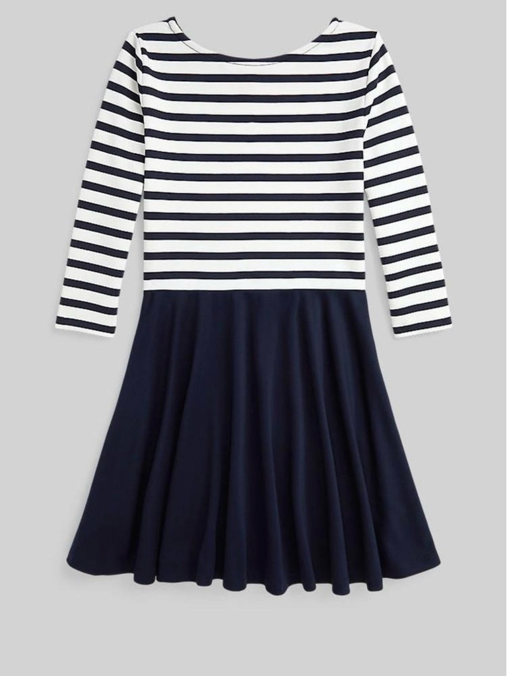 Polo Ralph Lauren Navy & White Striped Long-Sleeve Kids Dress